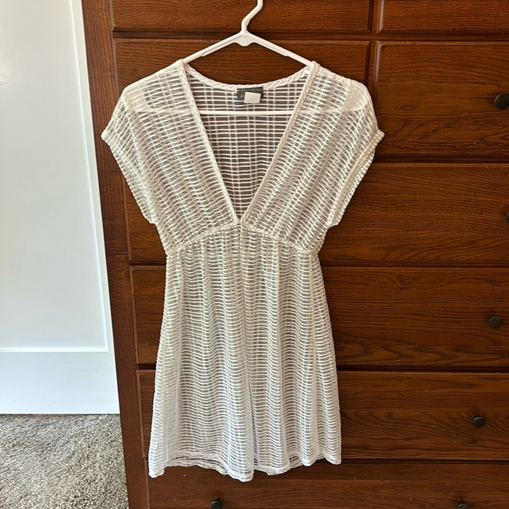 White swimsuit cover up